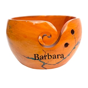 Bol en bois fait main avec motif sculpté, cadeau pour la fête des mères, rangement pour fil en bois de rose, support pour organisateur de fil pour fil à tisser