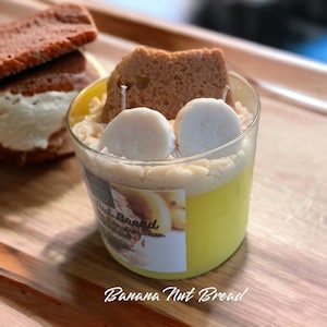 Banana Nut Bread Candle/ Soy Blend Wax Candle/ Dessert Candle/ Banana Candle/ 3 Wick Candle/ Food Candle/ 14.50 oz / Faux Food / Unisex Gift