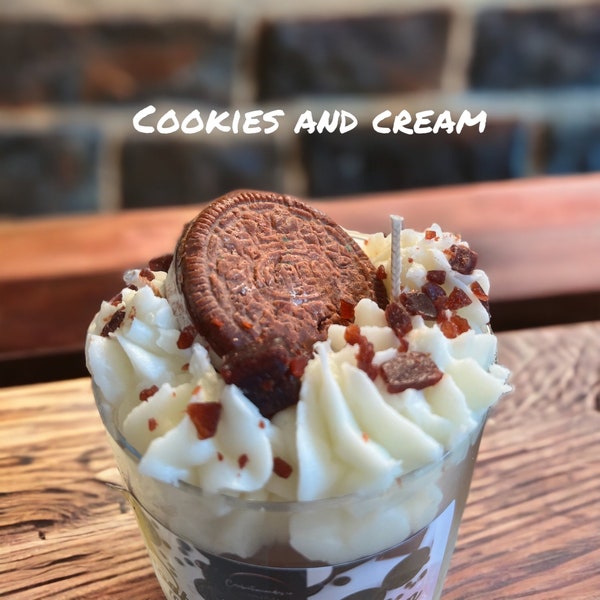 Cookies & Cream Candle by CelebrationCandles / Faux Food/ Dessert Candle/ Sandwich Cookie Candle