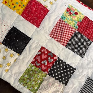 Handmade Scrappy Cotton Lap Quilt (55x63). - Etsy