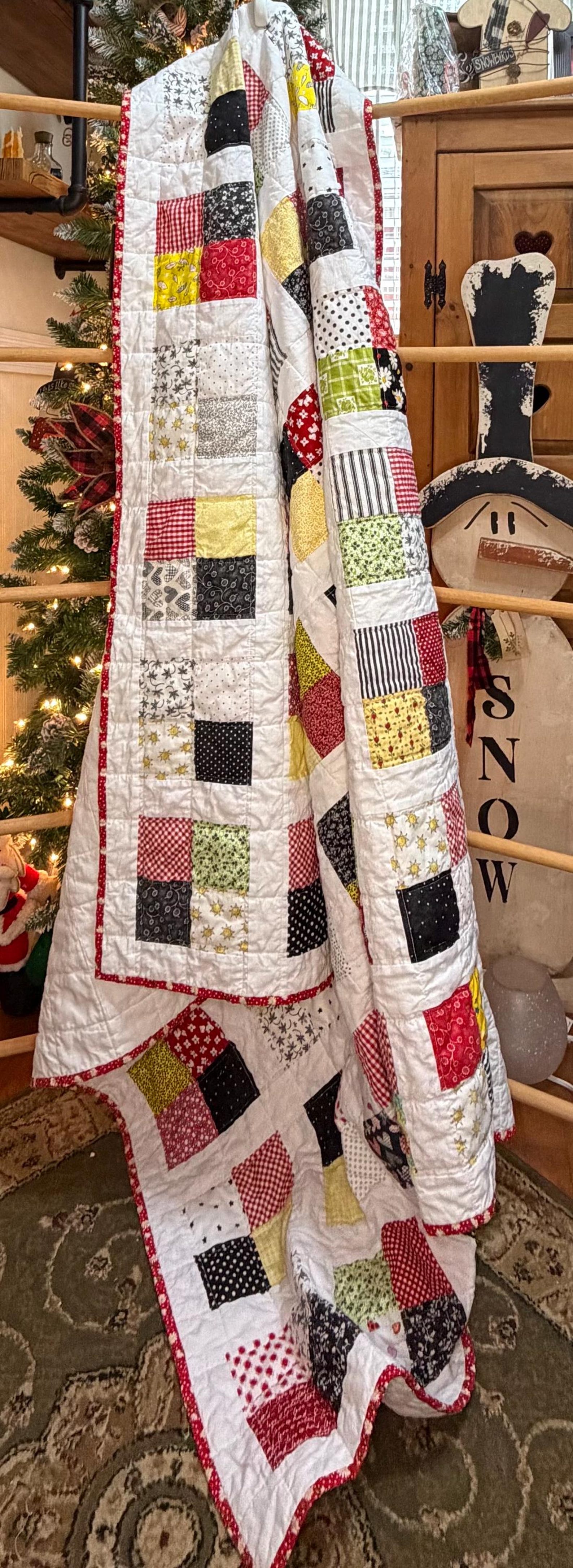Handmade Scrappy Cotton Lap Quilt (55x63). - Etsy