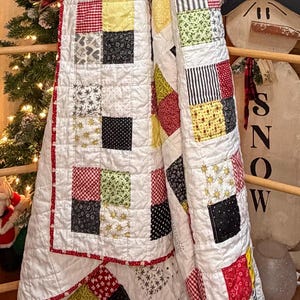 Handmade Scrappy Cotton Lap Quilt (55x63). - Etsy