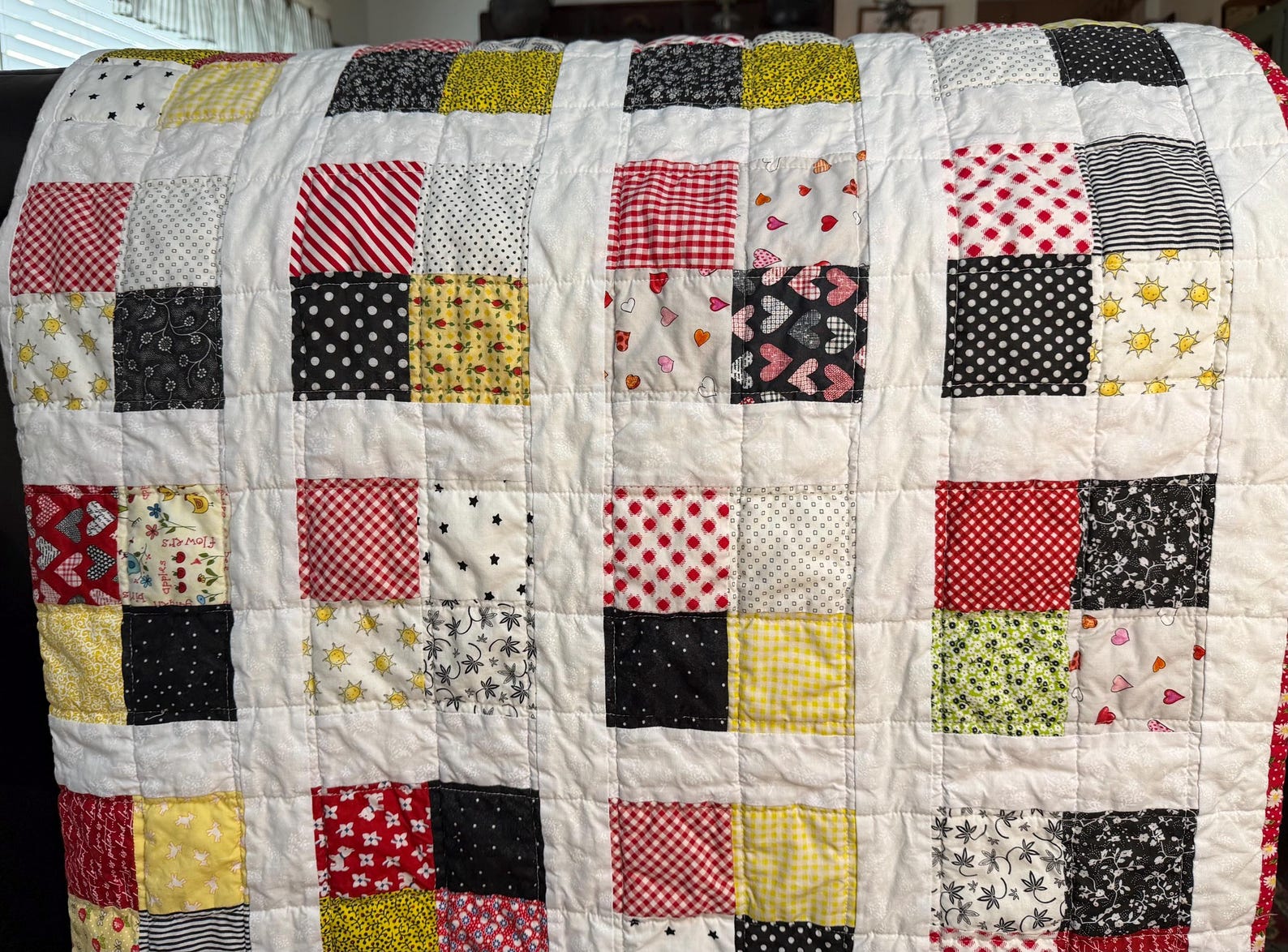 Handmade Scrappy Cotton Lap Quilt (55x63). - Etsy