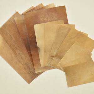 Pack of 5 brown parchment leaves, parchment, parchment, parchment, parchment leaves
