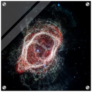 NASA - Poster - Acrylic - 12b. Southern Ring Nebula’s Spokes (NIRCam and MIRI Composite Compass Image) - James Webb Space Telescope