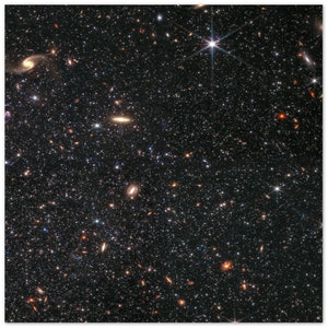 NASA - Poster - Aluminum - 10. Dwarf Galaxy Wolf–Lundmark–Melotte (NIRCam Image) - James Webb Space Telescope