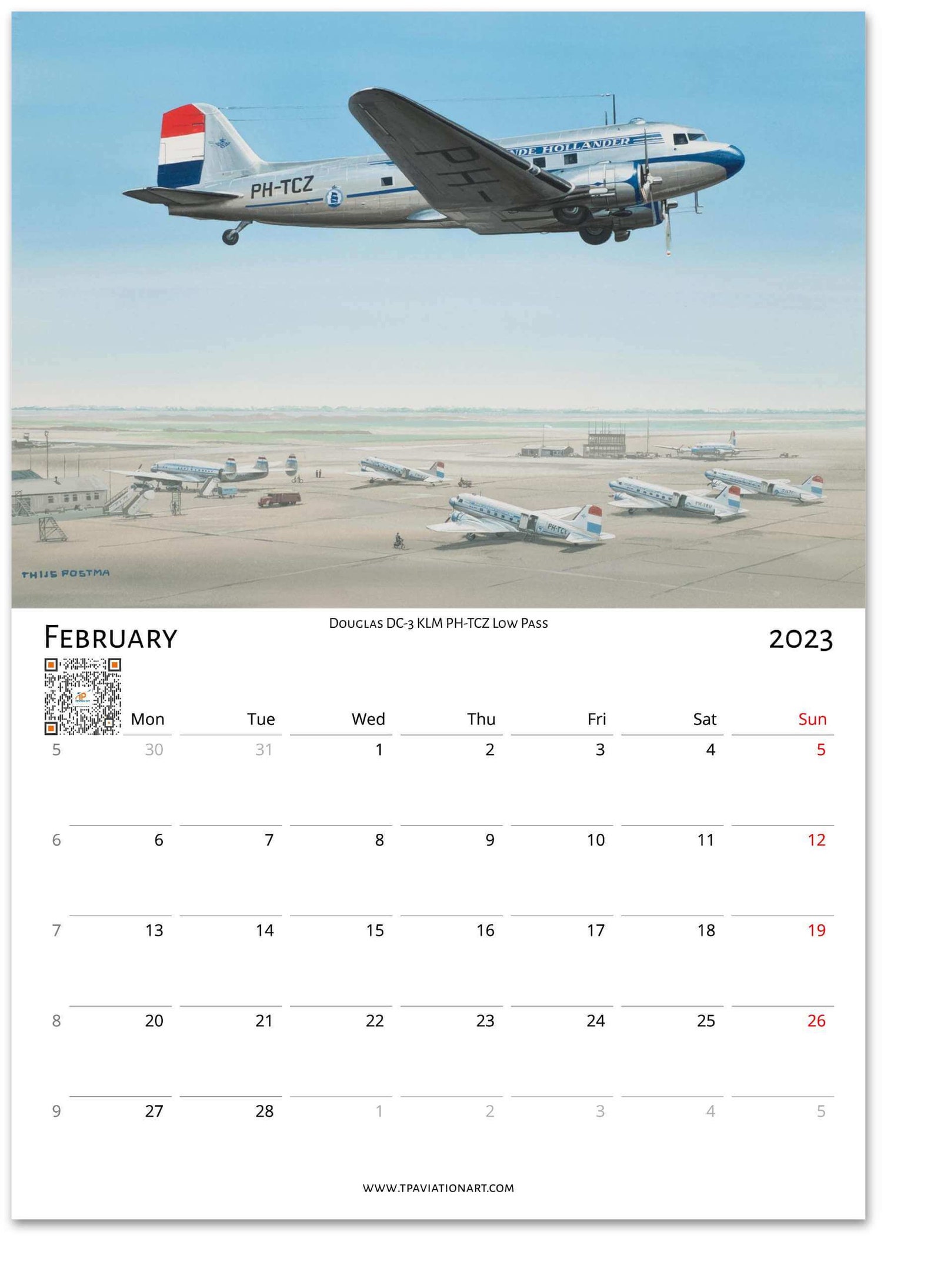 Thijs Postma Aviation Art Calendar 2023 Artist Selection Etsy