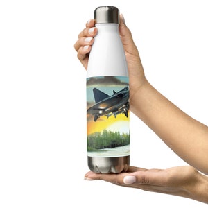 Thijs Postma - Water Bottle - SAAB J-35 Draken - Stainless Steel 17oz