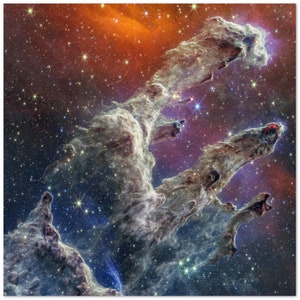 NASA - Poster - 9b. Säulen der Schöpfung (NIRCam und MIRI Composite Image) - James Webb Weltraumteleskop