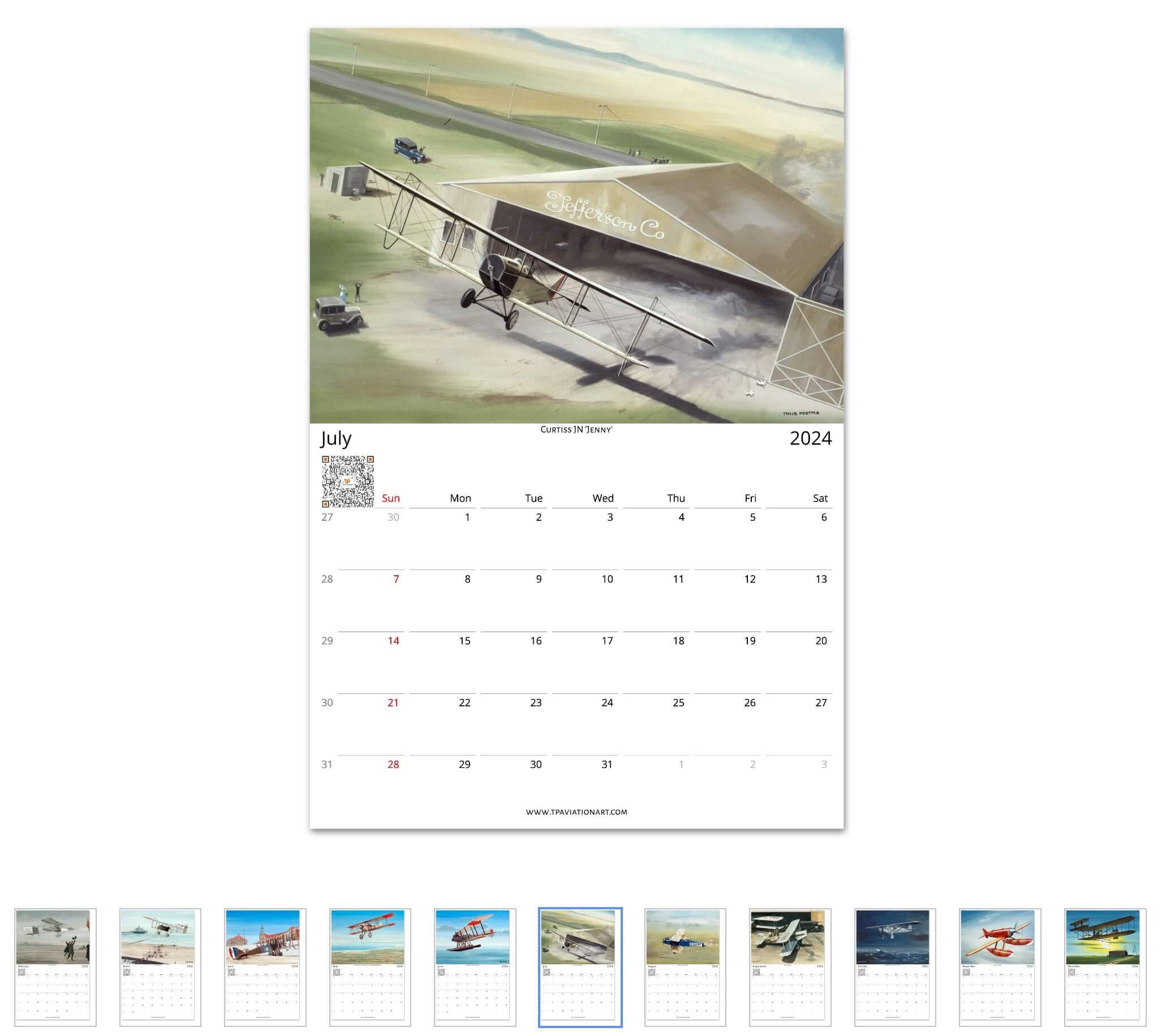 Thijs Postma Aviation Art Calendar 2024 Pioneers of Flight Etsy