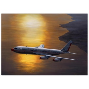 Thijs Postma - Poster - Brushed Aluminum - Boeing 707 Against The Sun