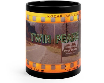 Twin Peaks Black Ceramic 11 Oz Mug for Retro Movie Lovers, Agent Dale Cooper