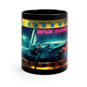 Taza Blade Runner de Cerámica Negra de 11 Oz, para amantes del cine y del cine de acción Cyberpunk