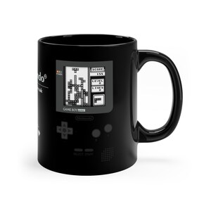 Game Boy Tetris Black Ceramic Tetris 11oz Mug - For Vintage and Nintendo Game Boy Lovers