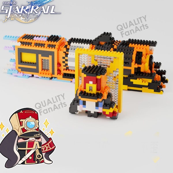 Honkai: Star Rail Pom-Pom & Astral Express Pixel Figur Bulding Bricks