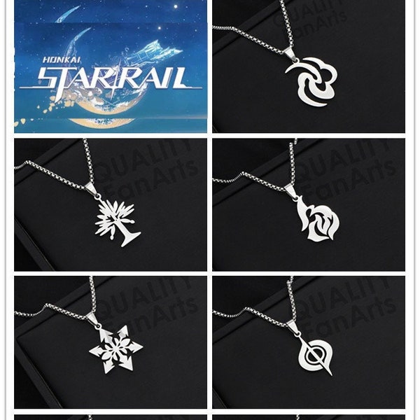 Honkai: Star Rail The Wind Thunder Fire Ice Virtual Titanium Steel Necklace