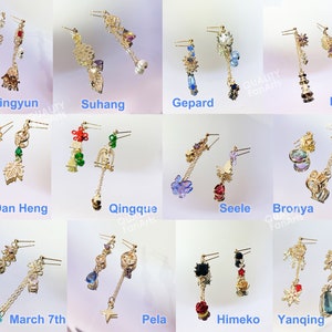 Honkai: Star Rail Inspired Earrings March 7th, Seele, Bronya, Dan Heng, Imbibitor Lunae, Himeko, Yanqing, Herta, Dan Heng, Tingyun, Gepard