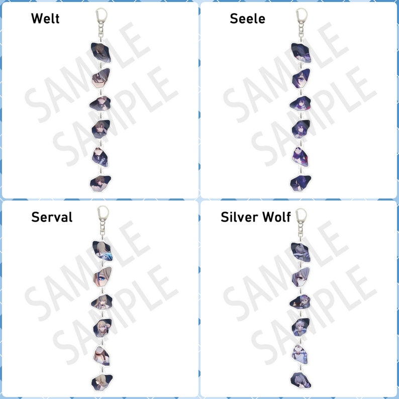 Honkai: Star Rail Acrylic Keychains With Multiple Charms of Arlam, Asta, Himeko, Herta, Dan Heng, March 7th, Kafka, Clara image 7