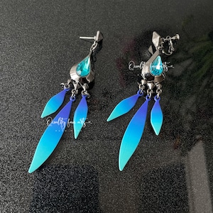 Pre-Order Honkai: Star Rail Aventurine Earring Pushback / Clip On * Single One / A Pair, Aventurine Cosplay Accessory 砂金 アベンチュリン