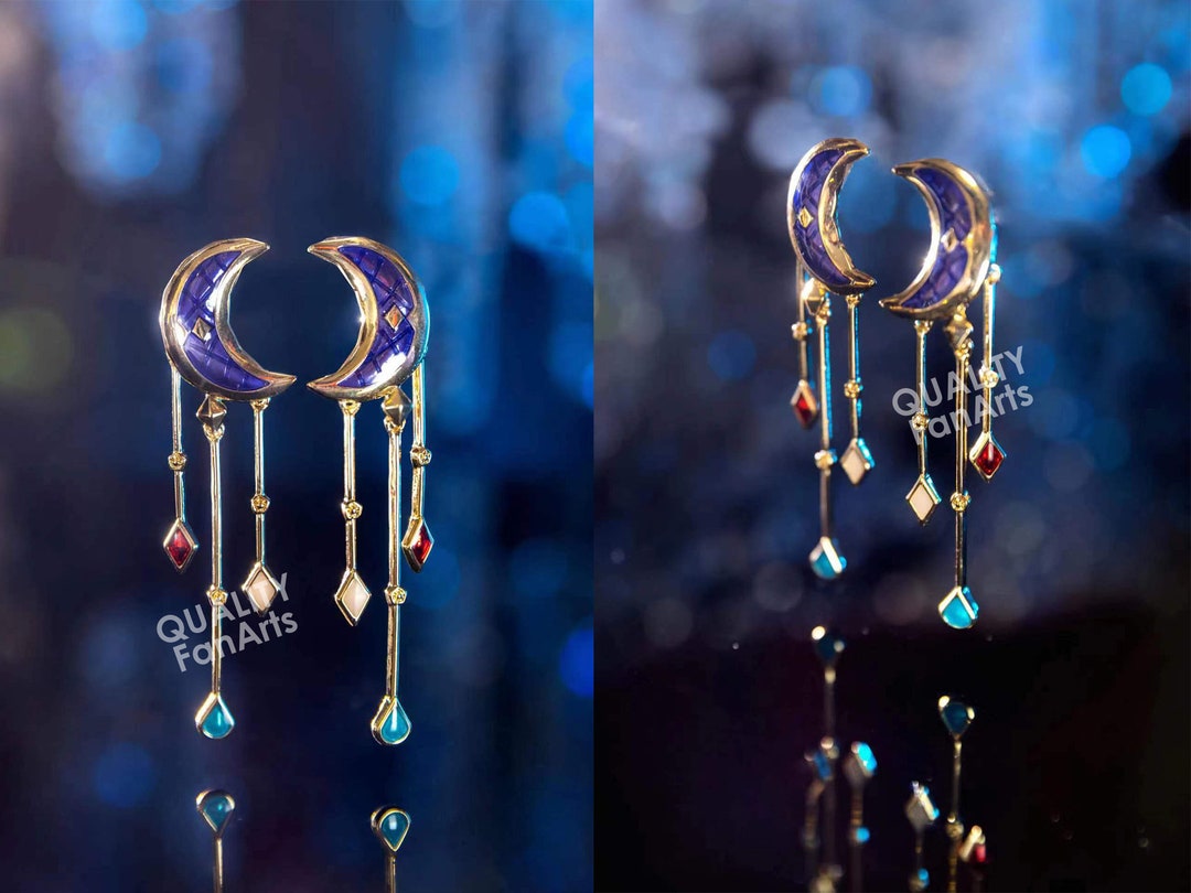 Final Fantacy XIV Augmented Lunar Envoy's Earrings A Pair, for Both