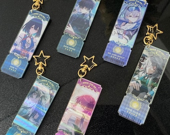 Honkai: Star Rail Holographic Charms of All Charactors, Patterns Different on Both Sides