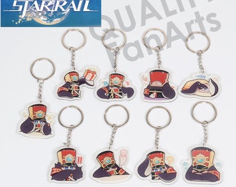 Honkai: Star Rail Pom-Pom Acrylic Keychainss , Honkai Star Rail Figure Charms