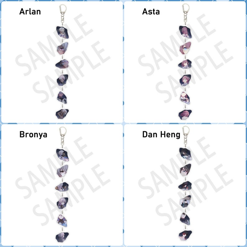 Honkai: Star Rail Acrylic Keychains With Multiple Charms of Arlam, Asta, Himeko, Herta, Dan Heng, March 7th, Kafka, Clara image 4