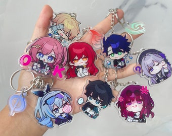 Honkai: Star Rail Acrylic Keychains with Elements Physical, Fire, Ice, Lightning, Wind, Quantum, and Imaginary