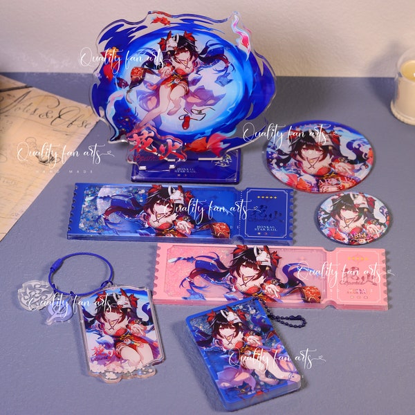 Honkai: Star Rail Sparkle Figurine Set - Standee, Keychain, Shaker Colotta, Badge, Coaster, Shaker Ticket