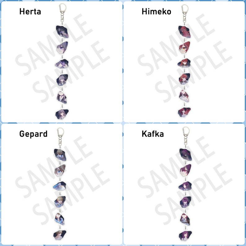 Honkai: Star Rail Acrylic Keychains With Multiple Charms of Arlam, Asta, Himeko, Herta, Dan Heng, March 7th, Kafka, Clara image 5