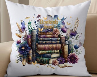 Reading Pillow, Book Pillows, Personalized Books Lover Gift, Custom Bookish Reading Nook Decor