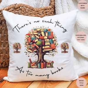 Personalized Book Lover Pillow: Custom Name Reading Gift