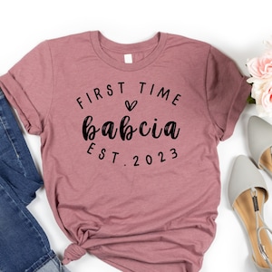 Custom Babcia Shirt, Polish Grandma Gift, Polish Pregnancy Announcement, First Time Babcia Est 2023, Polish Grandma T-shirt, Gift for Babcia