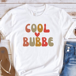 Bubbe Gifts, Cool Bubbe Jewish Grandma Tee, Personalized Bubbe Gift, Bubbie T-Shirt, Mother&#39;s Day Gift for Bubbe, Pregnancy Announcement Tee