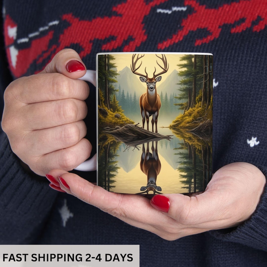 Deer Coffee Mug: Rustic Wildlife Lover Gift, Gift for Nature Lovers - Etsy