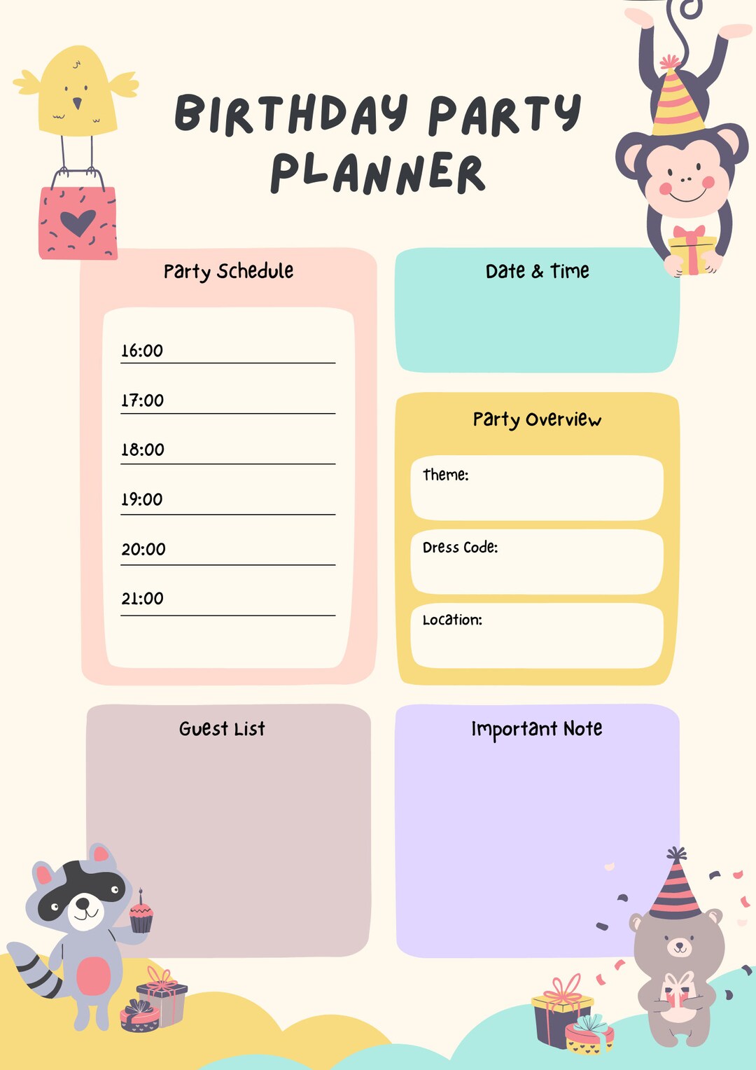 Birthday Party Check List - Etsy