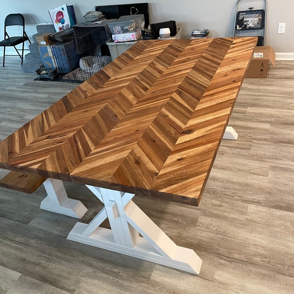 Herringbone Table Etsy