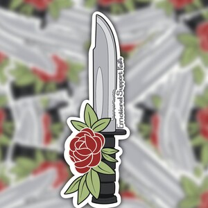 AUFKLEBER: Emotional Support Messer Ästhetische Sticker, Messer Sticker, Emotional Support Sticker, Emotionale Aufkleber, Support Messer Sticker