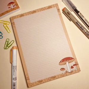 NOTEPAD: Red Mushrooms Aesthetic Notepad, Mushroom Notepad, Red Forest Mushroom Notepad, Lined Notepad, Cottage core Notepads