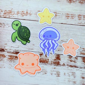 Stickercollectie Ocean Wonders - vis sticker, zeedieren, waterdieren, schattige stickers, oceaan, zeeleven, onderwatermagie, zeeleven