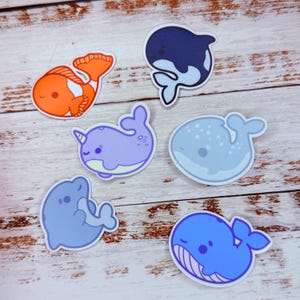 Fintastic Friends Aufkleber - Aufkleber Fische, Meeresbewohner, Wassertiere, süße Aufkleber, Ozean, Leben am Meer, Unterwassermagie