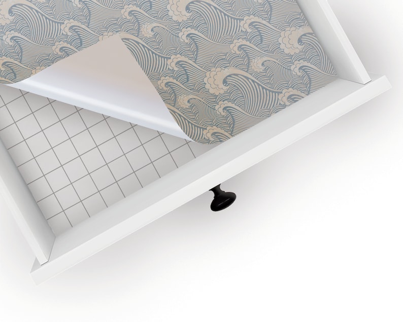 Tidal Wave Drawer Liner Shelf Liner Contact Paper Home Etsy