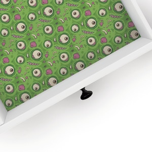 Eye Of Newt | Drawer Liner | Halloween Design | Shelf Liner | Contact Paper | Home Decor | Peel and Stick | Adhesive & Non Adhesive