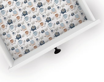 Elephants On Parade | Drawer Liner | Shelf Liner | Contact Paper | Home Decor | Peel and Stick | Adhesive & Non Adhesive