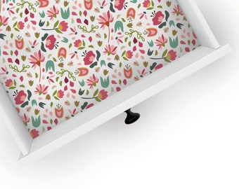 Crystal | Floral Design | Drawer Liner | Shelf Liner | Contact Paper | Home Decor | Peel and Stick | Adhesive & Non Adhesive