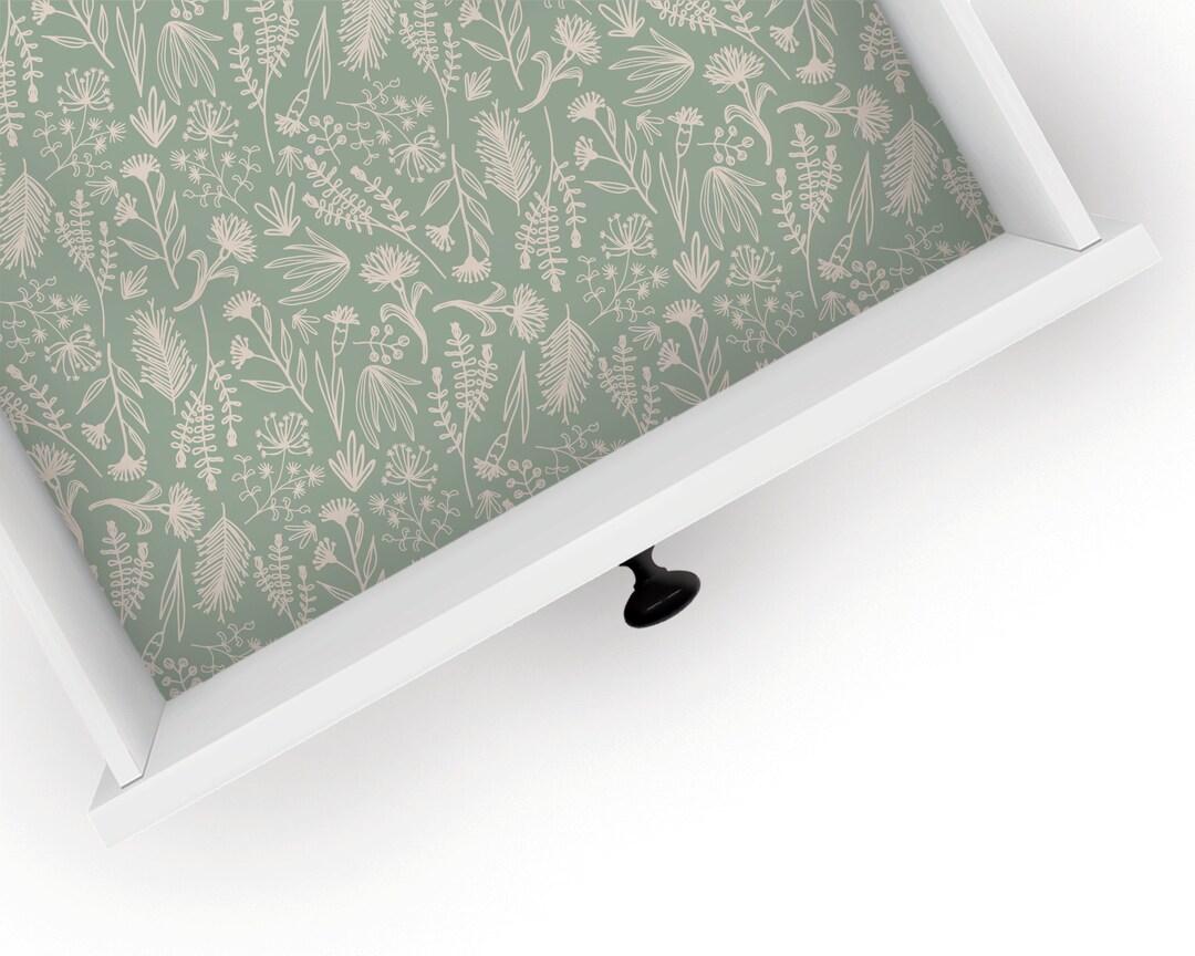 2 Rouleaux Magic Cover Liner étagère – Motif Blossom Avocado, 18 M² Total, Vinyle