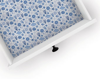 Coral Blue | Drawer Liner | Shelf Liner | Contact Paper | Home Decor | Peel and Stick | Adhesive & Non Adhesive