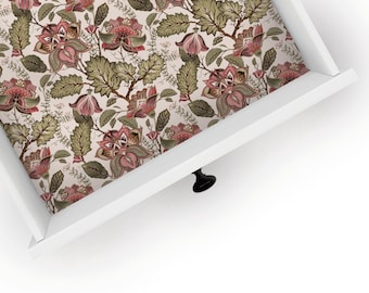 Rosewood | Drawer Liner | Floral Design | Shelf Liner | Contact Paper | Home Decor | Peel and Stick | Adhesive & Non Adhesive