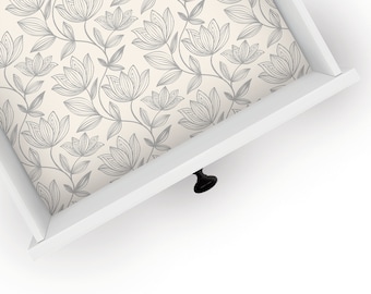 Woodstone | Drawer Liner | Floral Design | Shelf Liner | Contact Paper | Home Decor | Peel and Stick | Adhesive & Non Adhesive