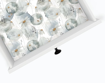 Shasta Floral Drawer Liner: Available in Peel and Stick,and Non Adhesive